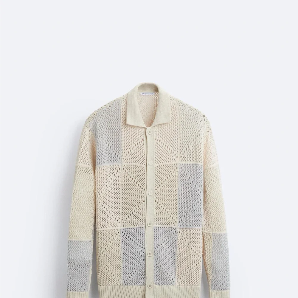 Zara Crochet Cardigan Shirt - Picture 2 of 5